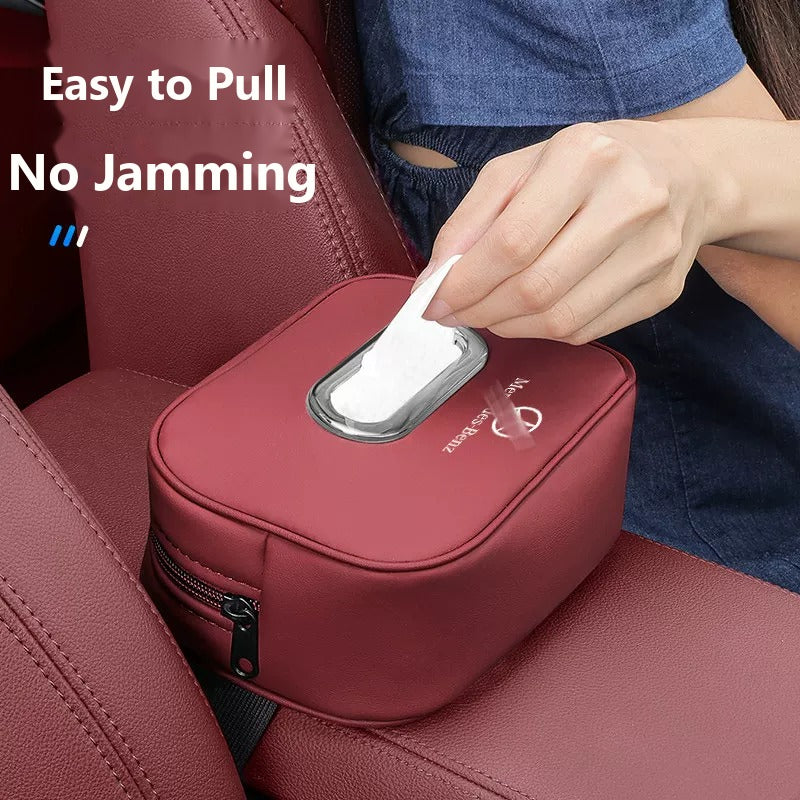 Leather car tissue box for Mercedes-Benz