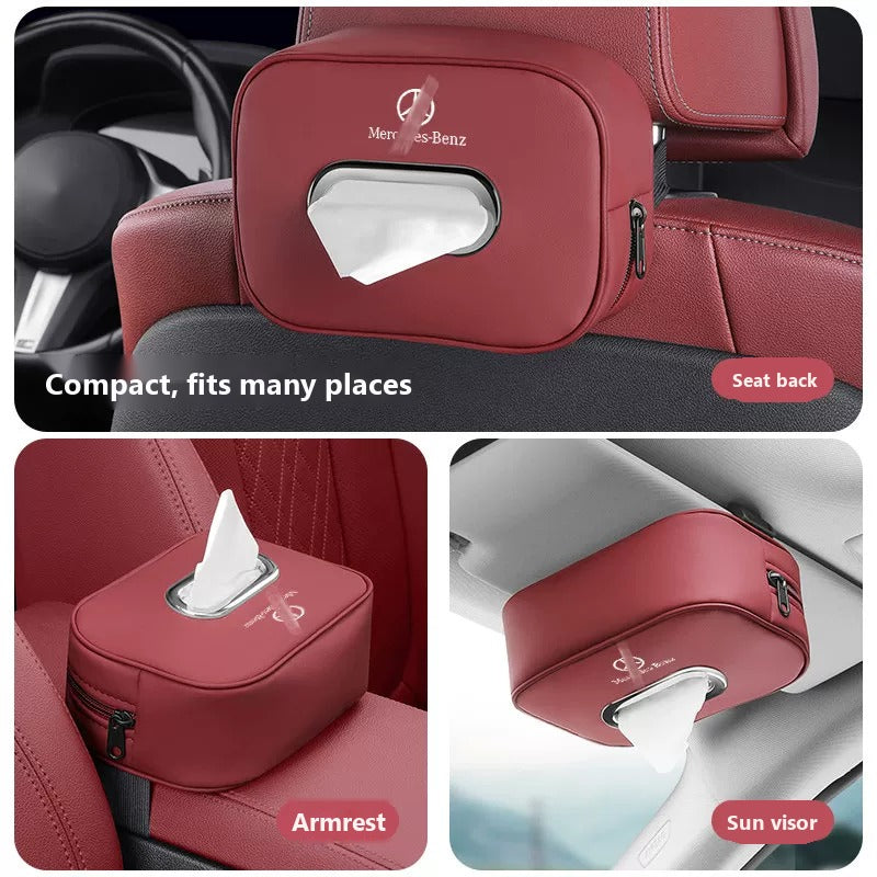 Leather car tissue box for Mercedes-Benz