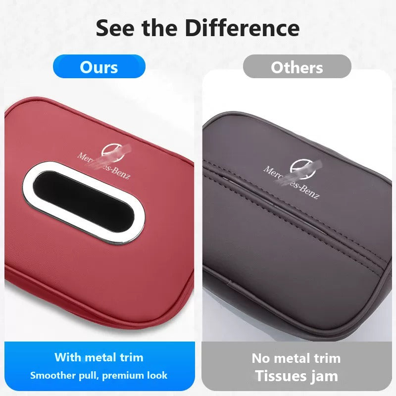 Leather car tissue box for Mercedes-Benz