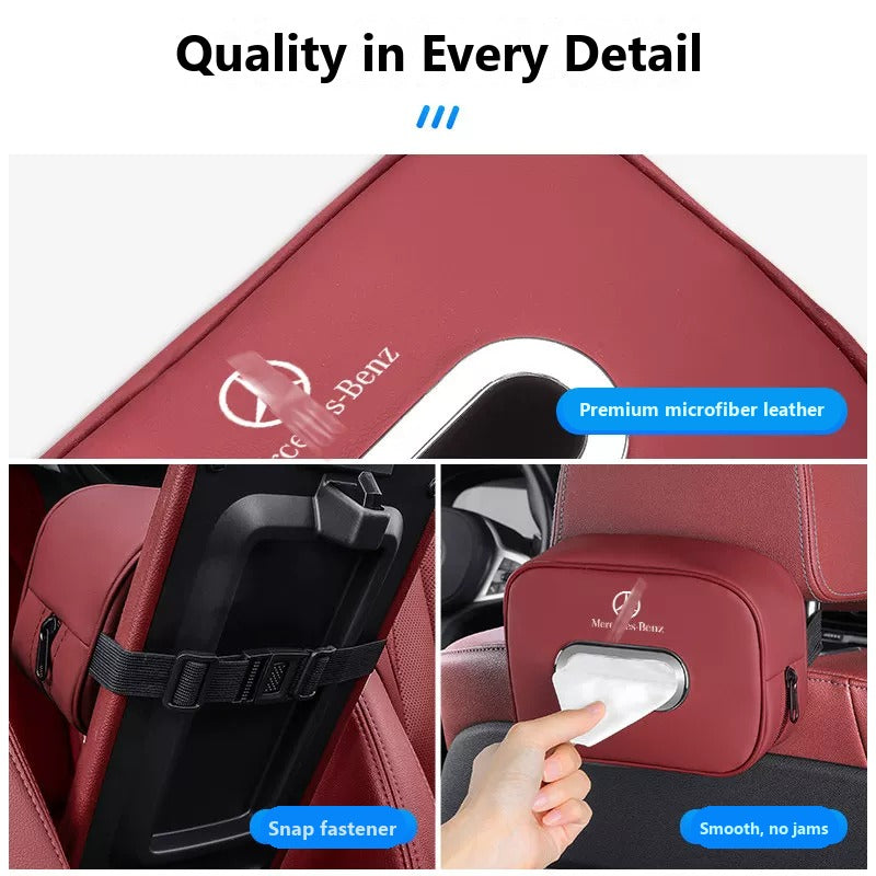 Leather car tissue box for Mercedes-Benz