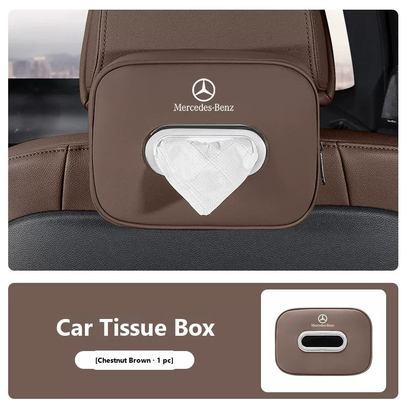 Leather car tissue box for Mercedes-Benz