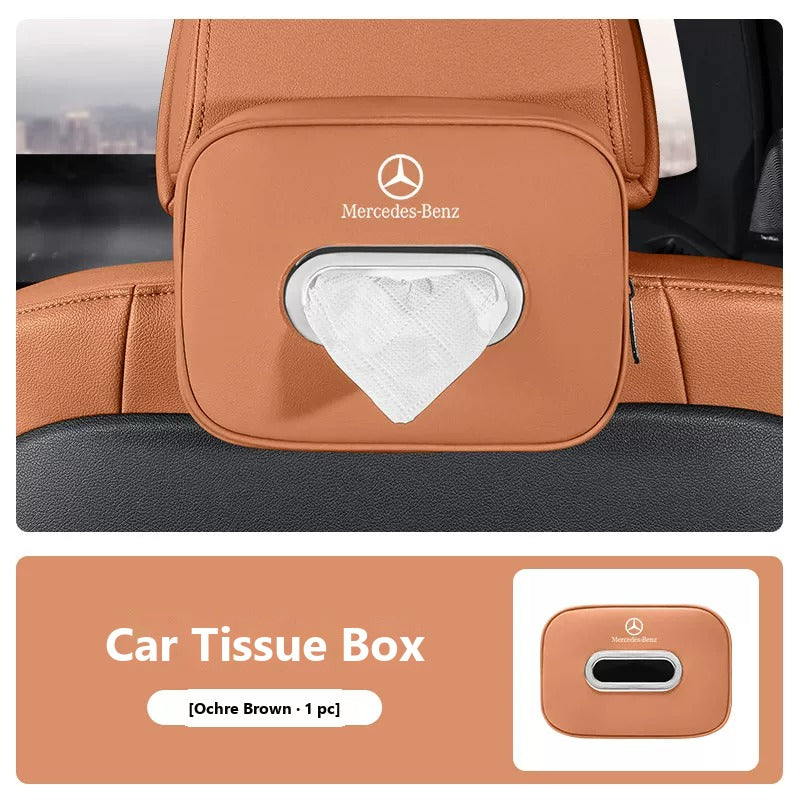 Leather car tissue box for Mercedes-Benz