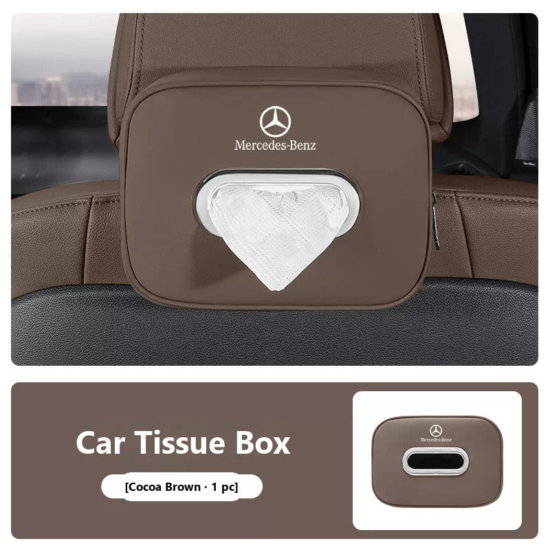 Leather car tissue box for Mercedes-Benz