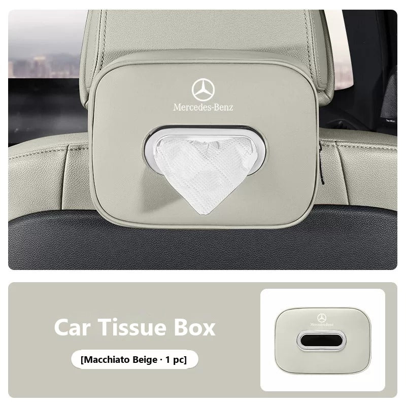 Leather car tissue box for Mercedes-Benz