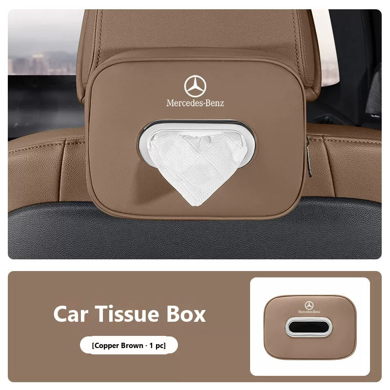 Leather car tissue box for Mercedes-Benz