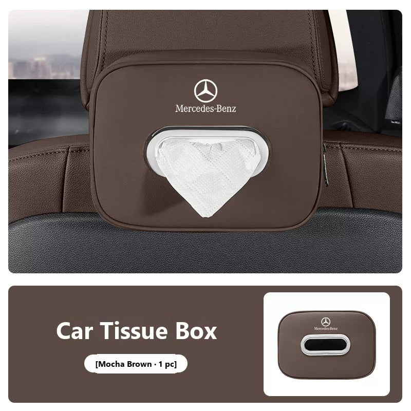 Leather car tissue box for Mercedes-Benz
