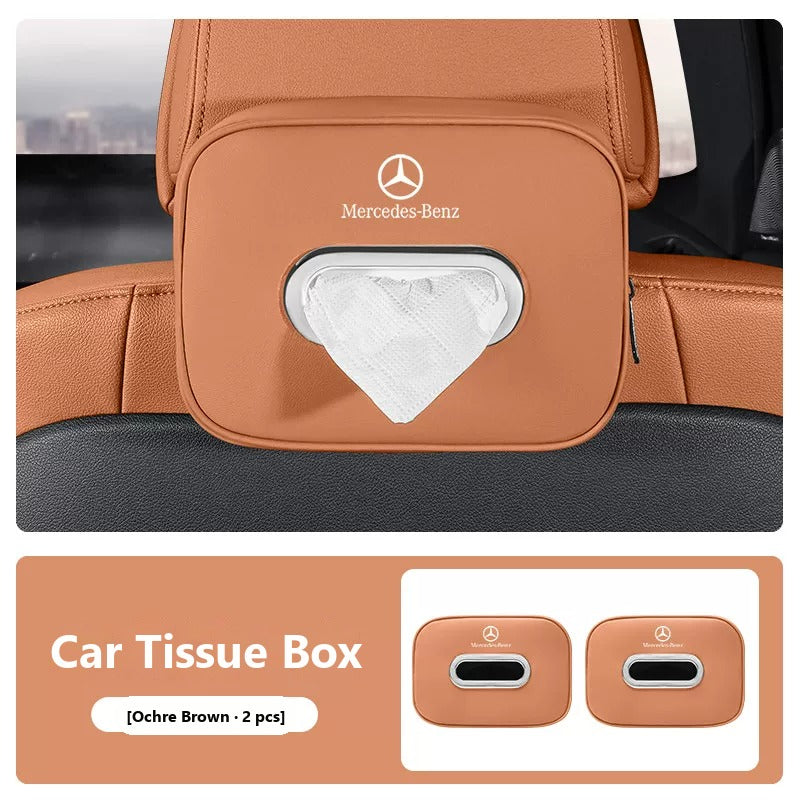 Leather car tissue box for Mercedes-Benz