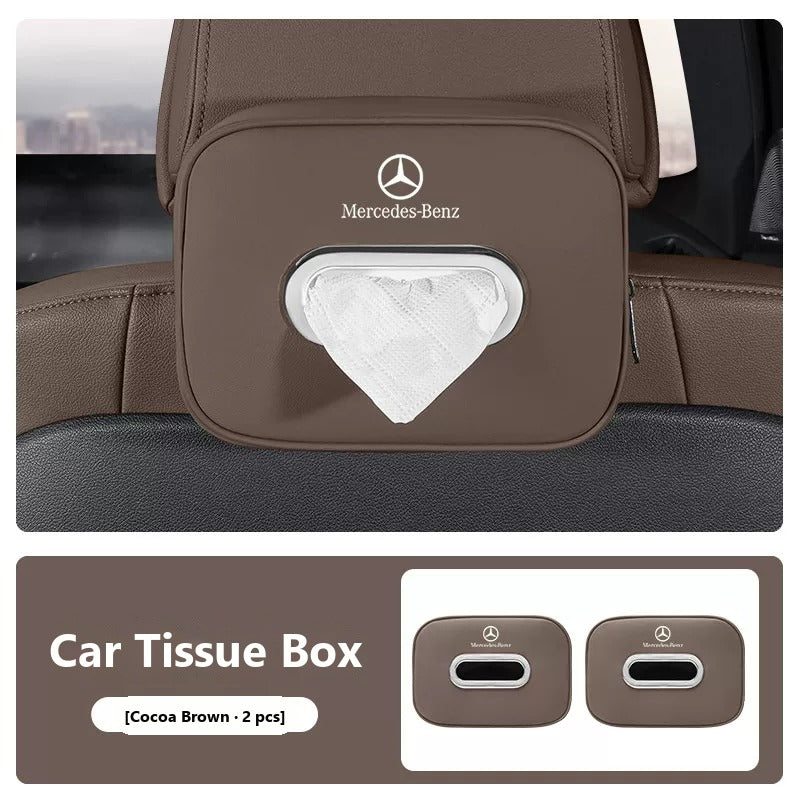 Leather car tissue box for Mercedes-Benz