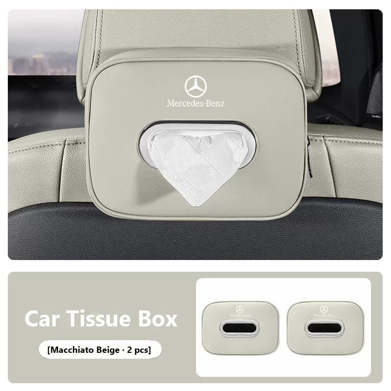 Leather car tissue box for Mercedes-Benz