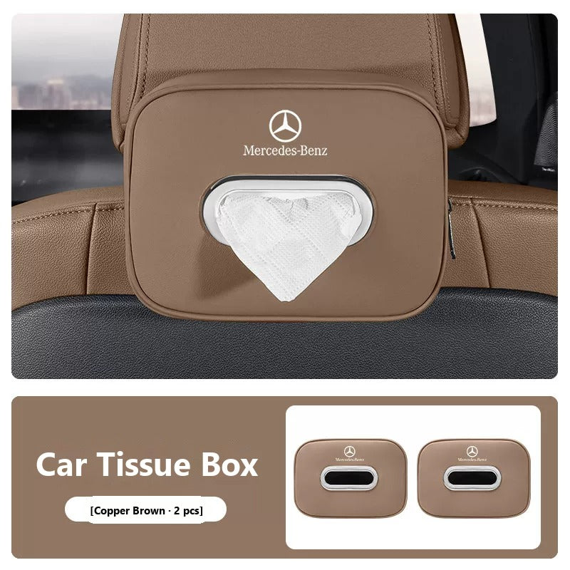 Leather car tissue box for Mercedes-Benz
