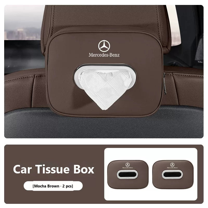 Leather car tissue box for Mercedes-Benz