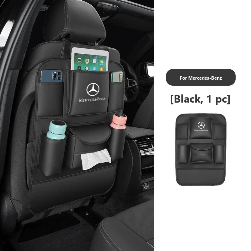 Seat-back organizer and kick mat for Mercedes-Benz