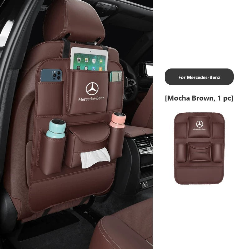 Seat-back organizer and kick mat for Mercedes-Benz