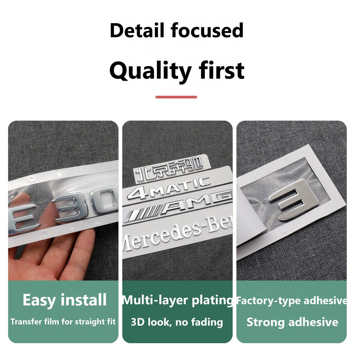 Mercedes E-Class badges and lettering