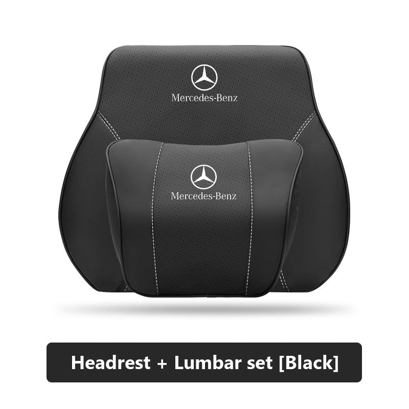 Mercedes memory foam headrest pillow and lumbar cushion