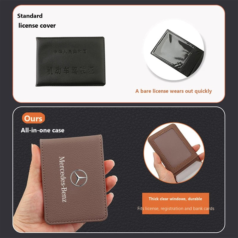 Leather license holder for Mercedes-Benz