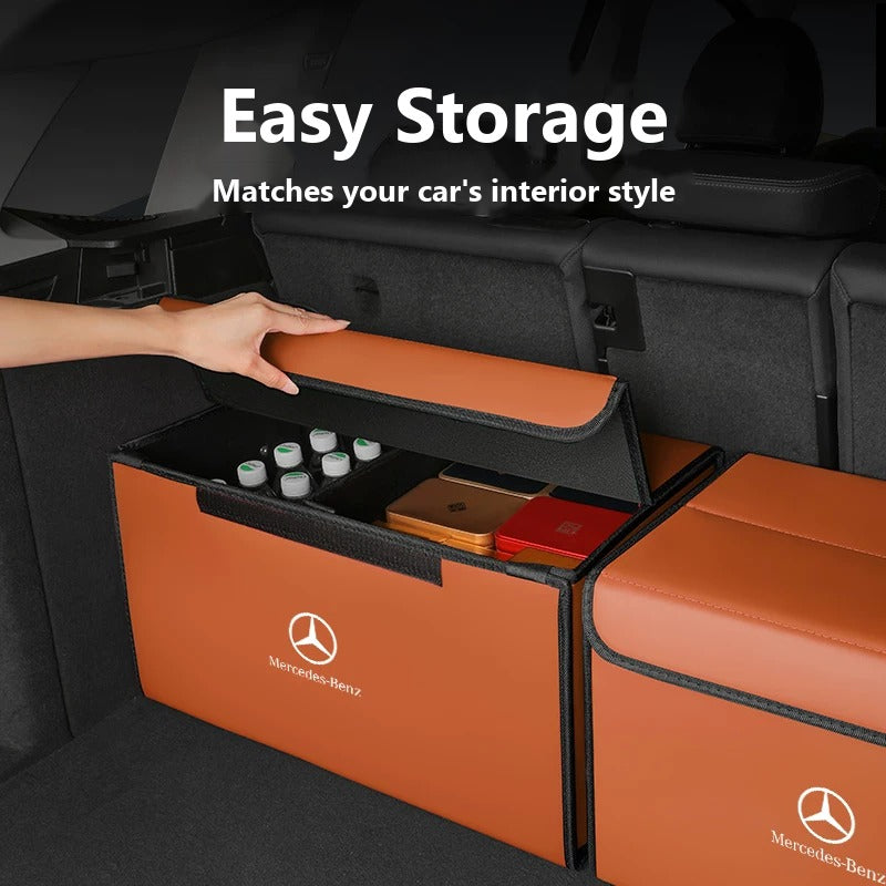 Foldable leather trunk organizer for Mercedes-Benz