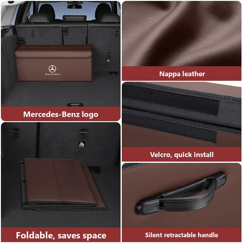 Foldable leather trunk organizer for Mercedes-Benz