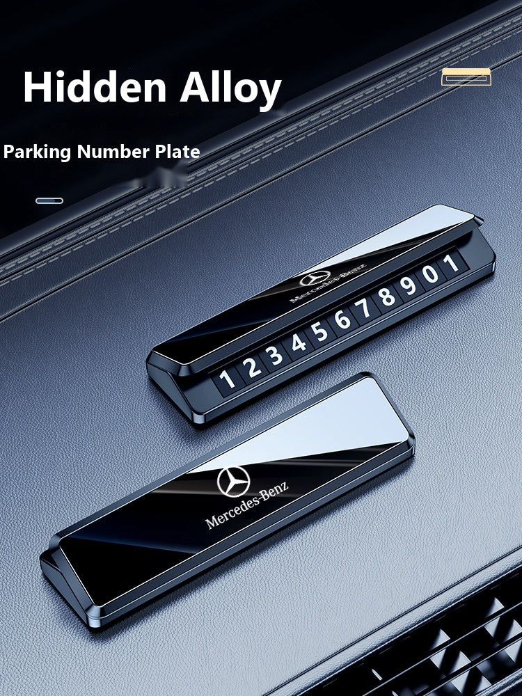 Mercedes hidden parking phone number plate