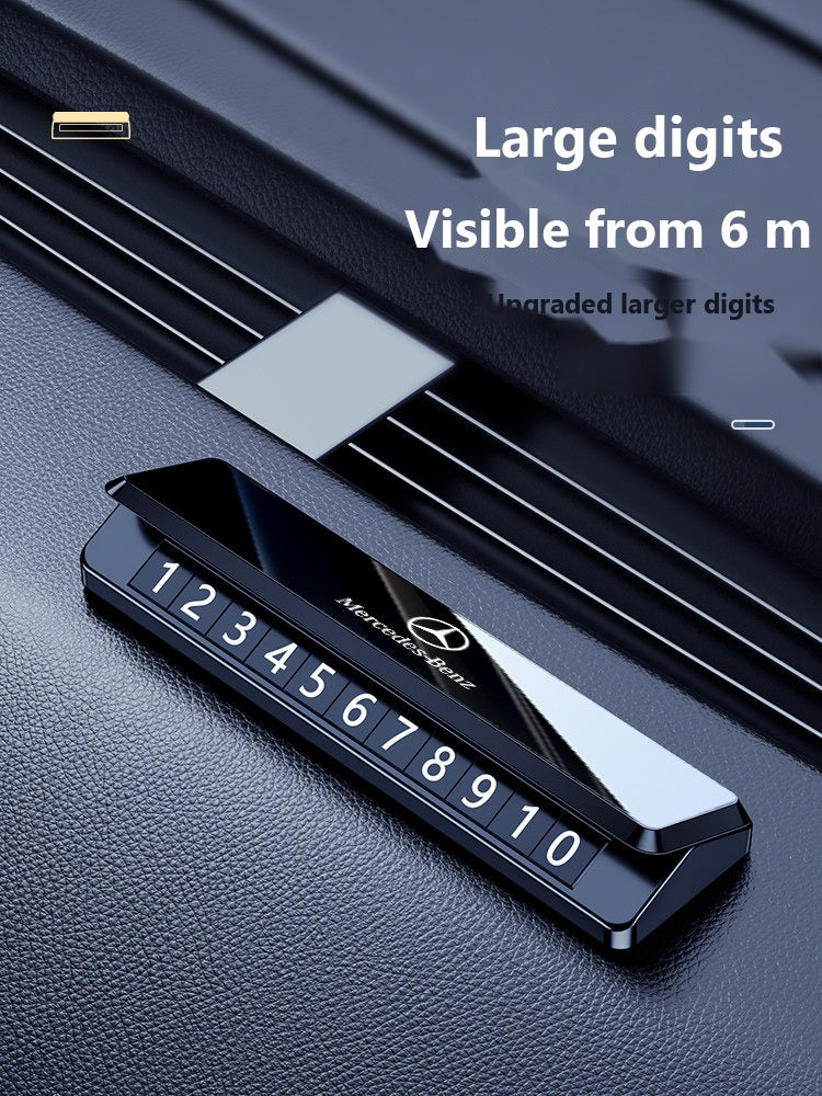 Mercedes hidden parking phone number plate