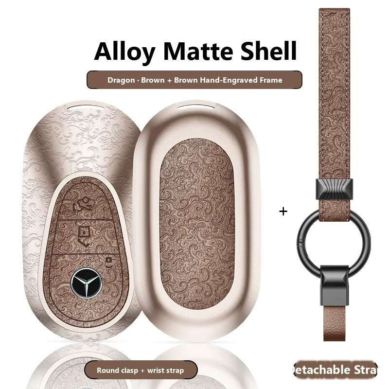 Mercedes-Benz Hand-Engraved Leather Key Case – New Oval Smart Key