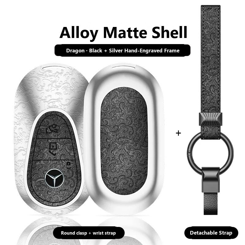 Mercedes-Benz Hand-Engraved Leather Key Case – New Oval Smart Key