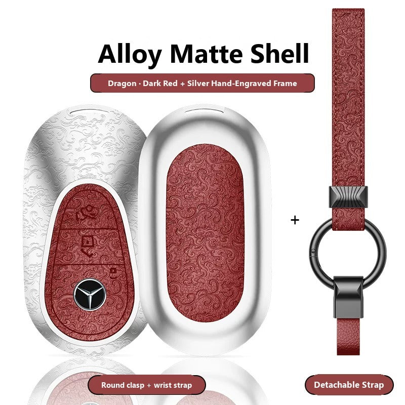 Mercedes-Benz Hand-Engraved Leather Key Case – New Oval Smart Key