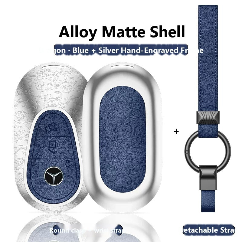 Mercedes-Benz Hand-Engraved Leather Key Case – New Oval Smart Key