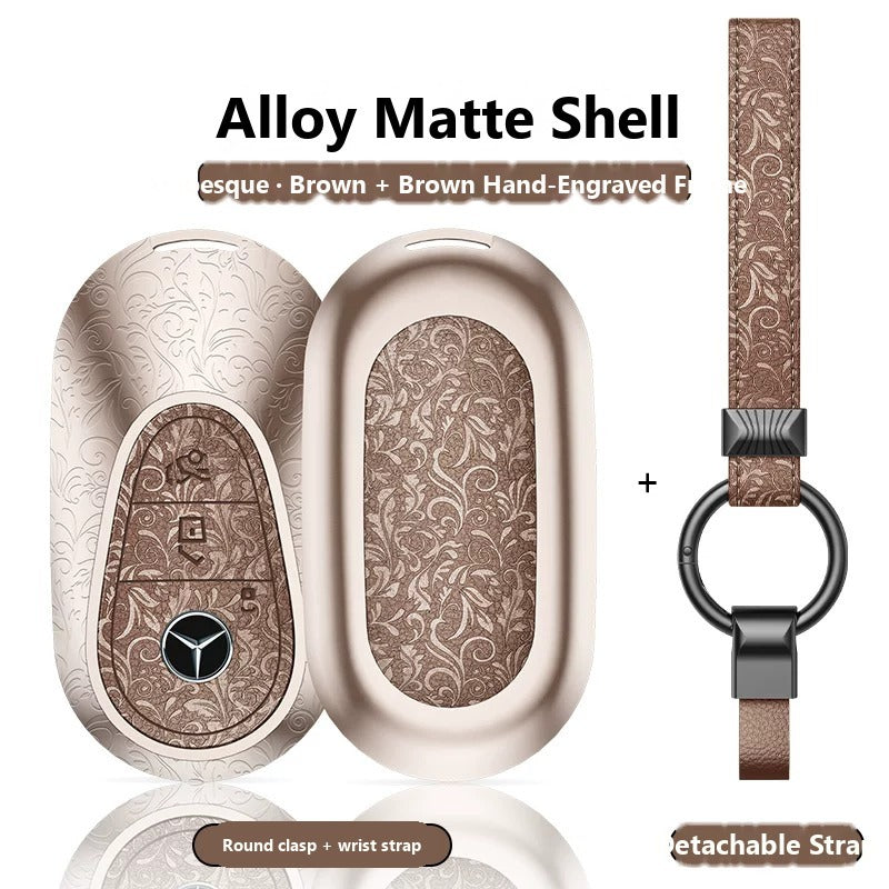 Mercedes-Benz Hand-Engraved Leather Key Case – New Oval Smart Key
