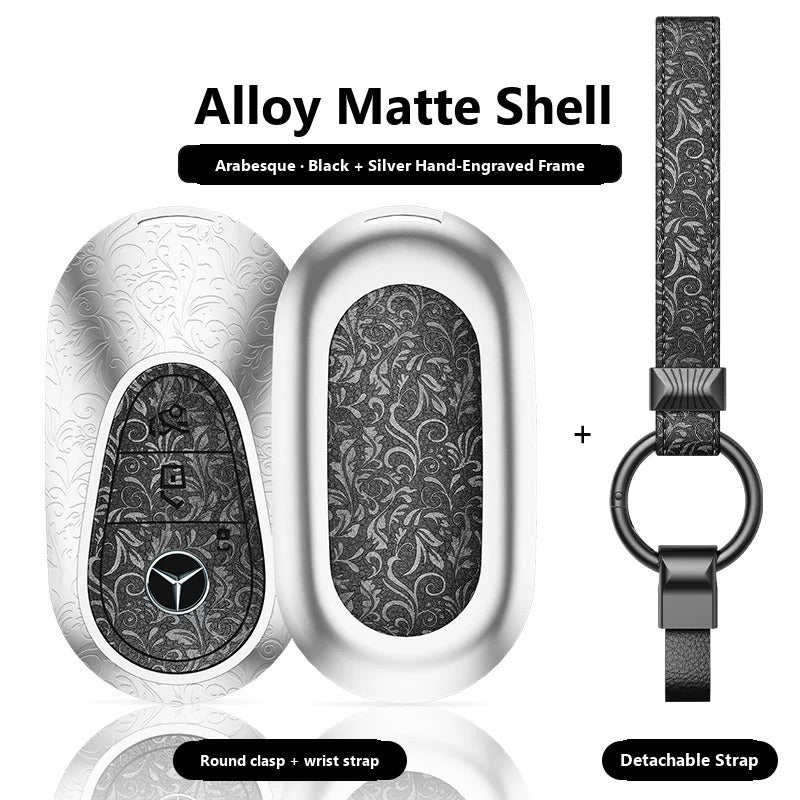 Mercedes-Benz Hand-Engraved Leather Key Case – New Oval Smart Key