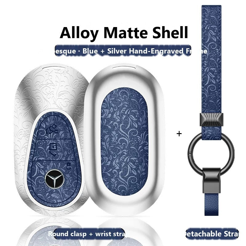Mercedes-Benz Hand-Engraved Leather Key Case – New Oval Smart Key