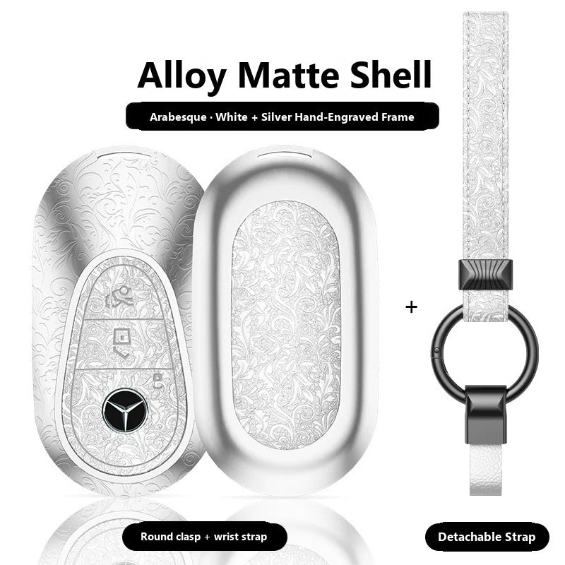 Mercedes-Benz Hand-Engraved Leather Key Case – New Oval Smart Key