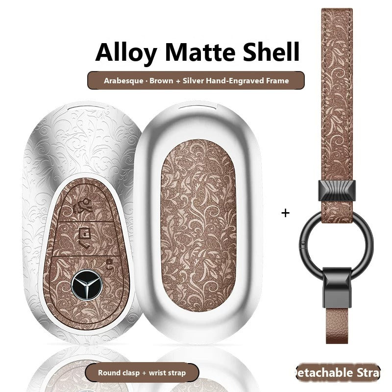 Mercedes-Benz Hand-Engraved Leather Key Case – New Oval Smart Key