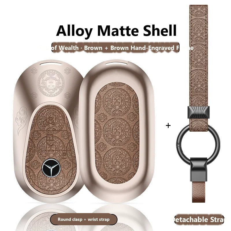 Mercedes-Benz Hand-Engraved Leather Key Case – New Oval Smart Key