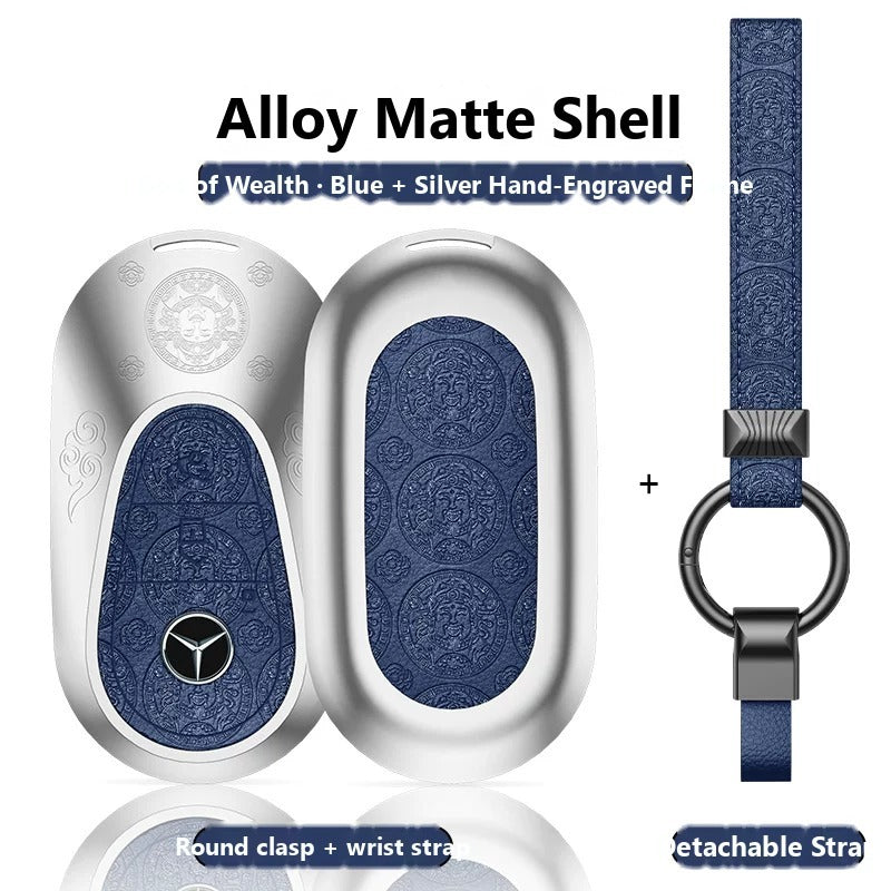 Mercedes-Benz Hand-Engraved Leather Key Case – New Oval Smart Key