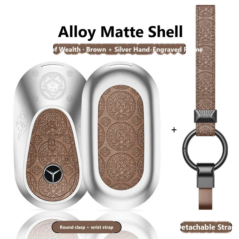Mercedes-Benz Hand-Engraved Leather Key Case – New Oval Smart Key