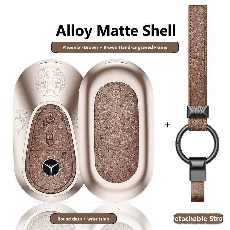 Mercedes-Benz Hand-Engraved Leather Key Case – New Oval Smart Key