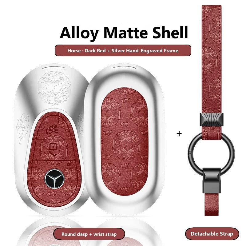 Mercedes-Benz Hand-Engraved Leather Key Case – New Oval Smart Key