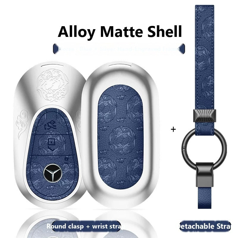 Mercedes-Benz Hand-Engraved Leather Key Case – New Oval Smart Key