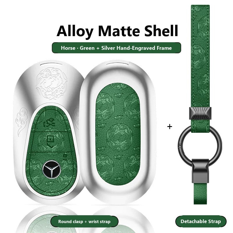 Mercedes-Benz Hand-Engraved Leather Key Case – New Oval Smart Key