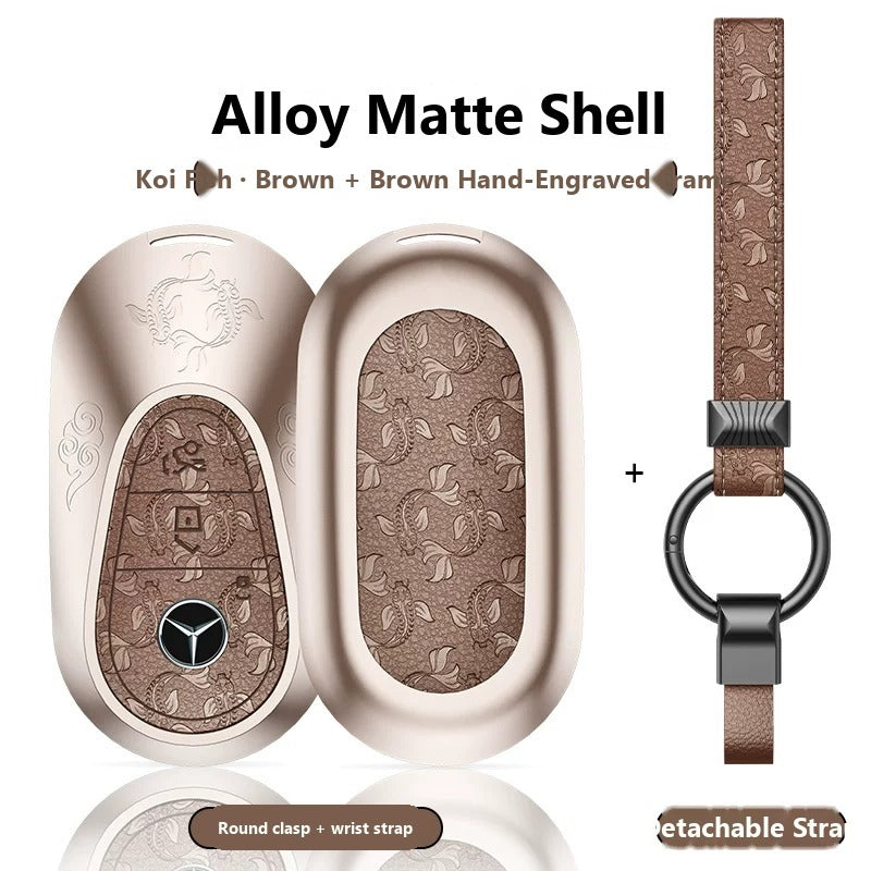 Mercedes-Benz Hand-Engraved Leather Key Case – New Oval Smart Key