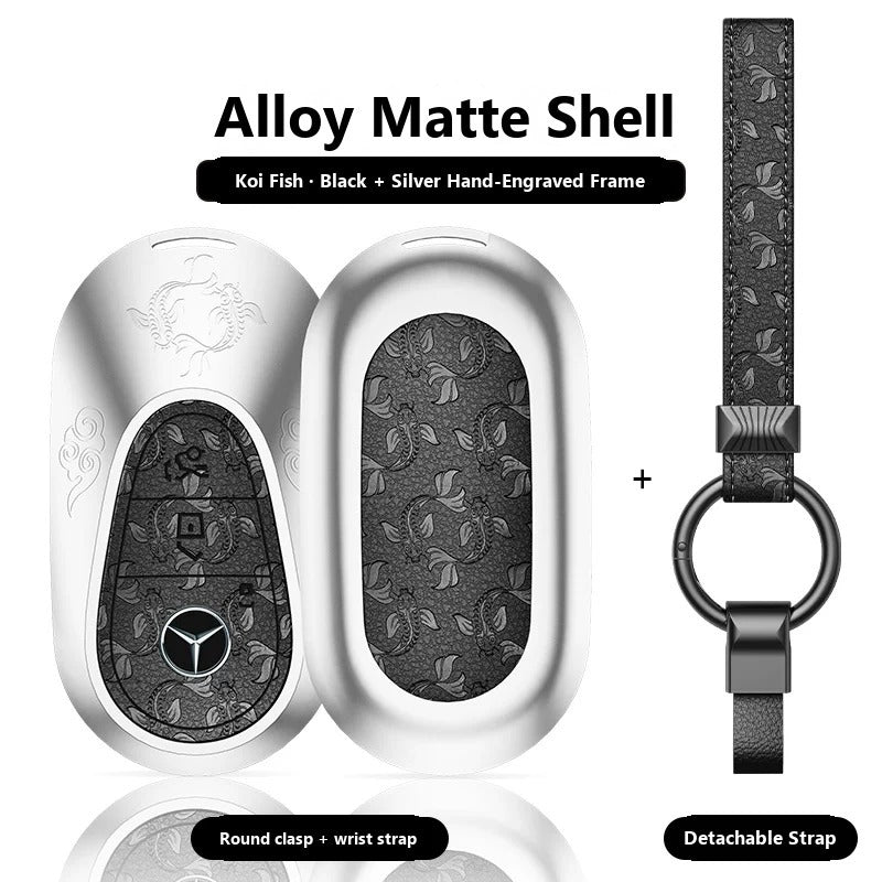 Mercedes-Benz Hand-Engraved Leather Key Case – New Oval Smart Key