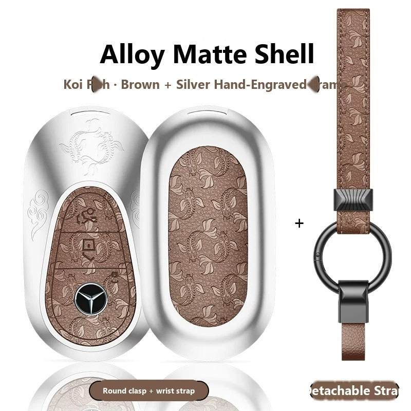 Mercedes-Benz Hand-Engraved Leather Key Case – New Oval Smart Key