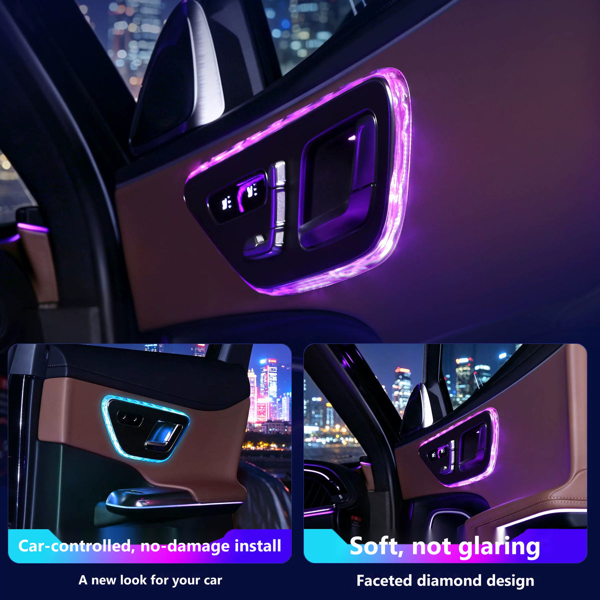 Mercedes-Benz door ambient light crystal frame