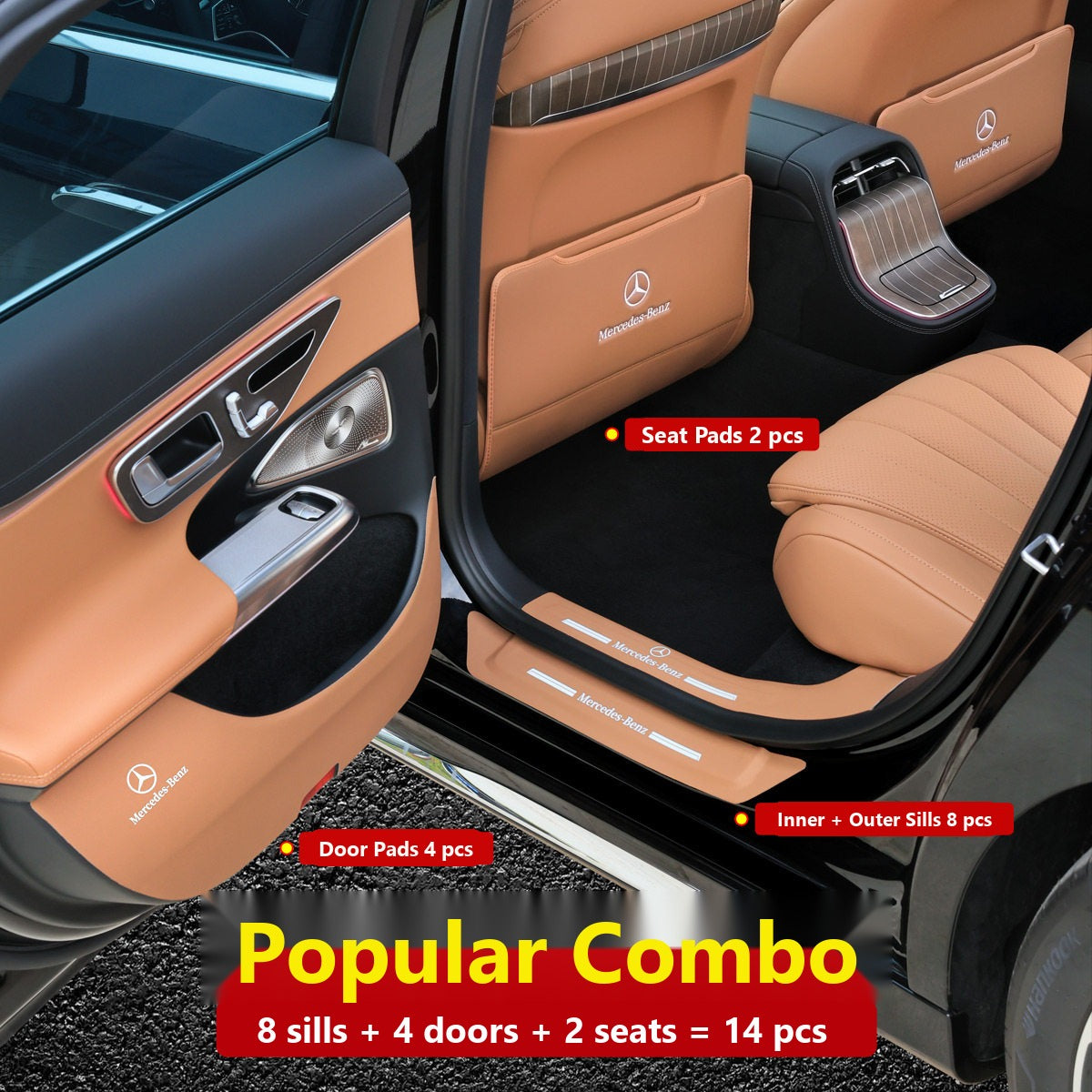 Mercedes door kick guard pads