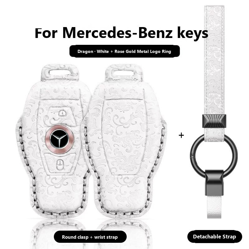 Mercedes-Benz Dragon & Phoenix Leather Key Case – Classic Smart Key