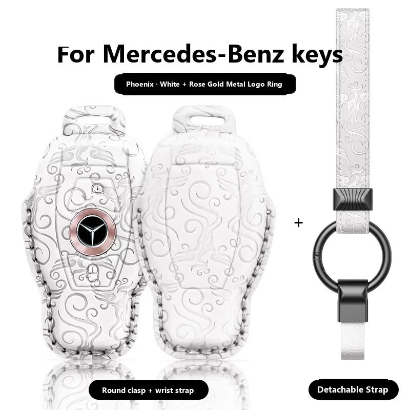 Mercedes-Benz Dragon & Phoenix Leather Key Case – Classic Smart Key