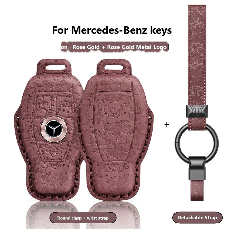 Mercedes-Benz Dragon & Phoenix Leather Key Case – Classic Smart Key