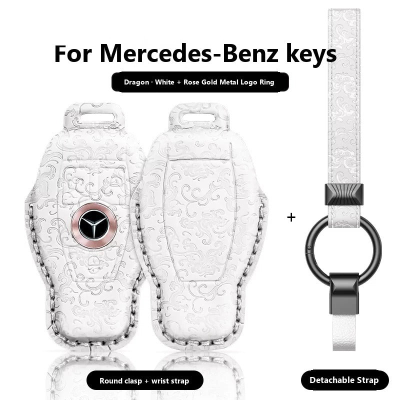 Mercedes-Benz Dragon & Phoenix Leather Key Case – Classic Smart Key
