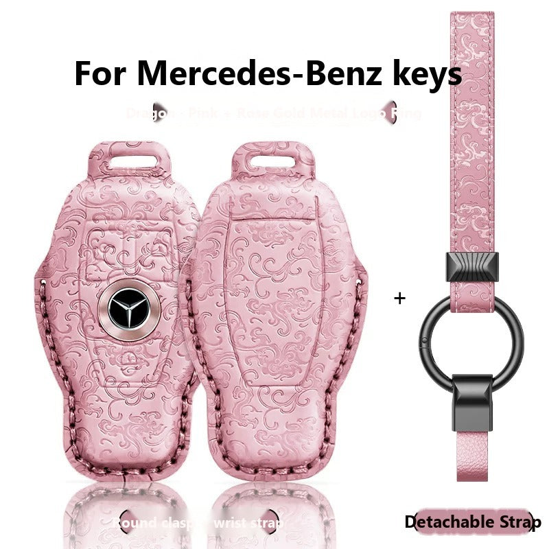 Mercedes-Benz Dragon & Phoenix Leather Key Case – Classic Smart Key
